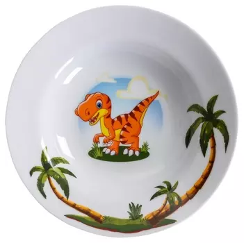 Тарелка детская динозаврики идиллия глубокая 200мм