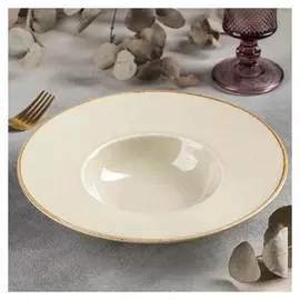 Тарелка для пасты «Опал», 24×6 см, цвет бежевый