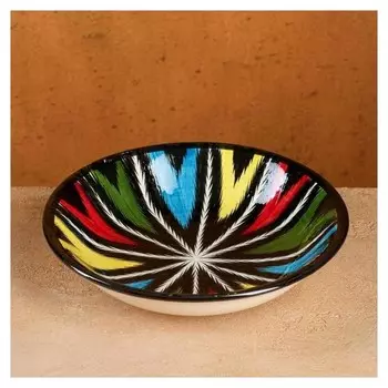 Тарелка глубокая риштанская керамика 20см атлас