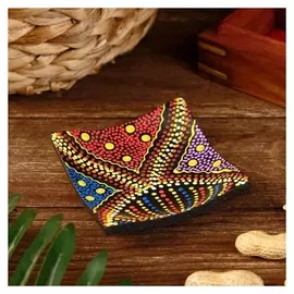 Тарелка квадратная "Узорчатая" дерево 10х10х2 см