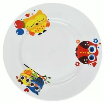 Тарелка мелкая 200 мм гладкий край совята (90762)