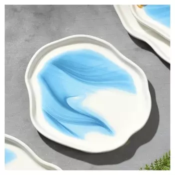 Тарелка неровный край "Разводы", 17 см