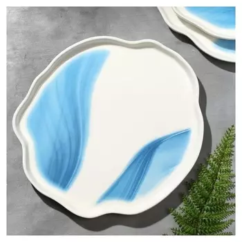 Тарелка неровный край "Разводы", 27 см