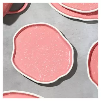 Тарелка неровный край "Розовая", 17 см