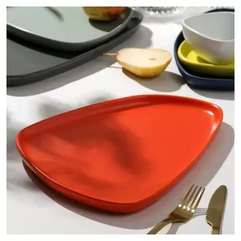 Тарелка нестандартной формы "Оранжевая", 28 х 22 см