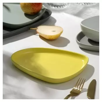 Тарелка нестандартной формы "Жёлтая", 20 х 15 см