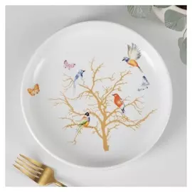 Тарелка обеденная «Колибри», 21×4 см, цвет белый