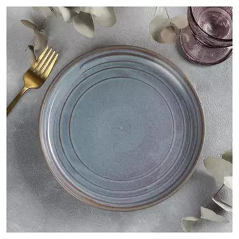 Тарелка обеденная Magistro Garland, 22×2,5 см, цвет серый