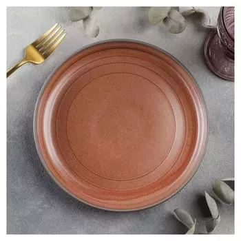 Тарелка обеденная Magistro Garland, D=22 см, цвет терракотовый