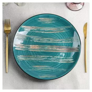 Тарелка обеденная Scratch, D=28 см, цвет зелёный