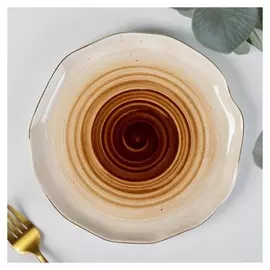 Тарелка пирожковая доляна «Млечный путь», D=19 см, цвет коричневый