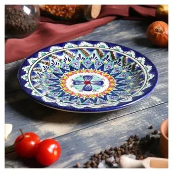 Тарелка плоская риштанская керамика 18см