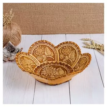 Тарелка "Подсолнух", береста