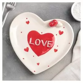 Тарелка сервировочная «Сердца», D=19 см