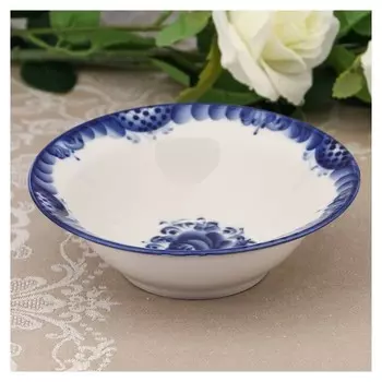 Тарелка «Трапеза», малая, D=17,5 см, гжель