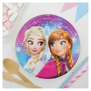 Тарелки бумажные «Холодное сердце. северное сияние», 20 см, набор 8 шт.