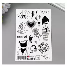 Татуировка на тело "Angel/demon" 10х15 см