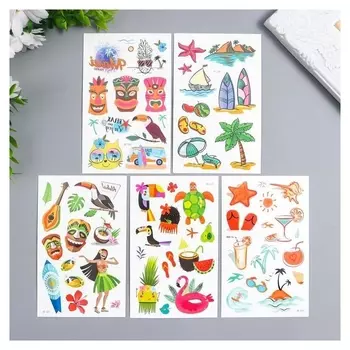 Татуировка на тело цветная "Гавайи" 12х7,5 см