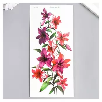 Татуировка на тело цветная "Лилии" 10х21 см