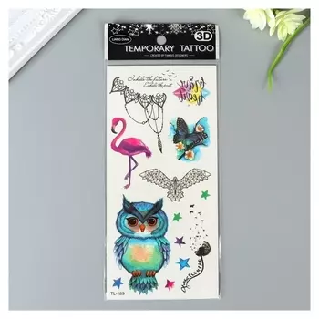 Татуировка на тело цветная "Птицы" 19х9 см