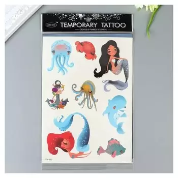 Татуировка на тело цветная "Русалочки" 21х15 см