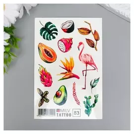 Татуировка на тело "Фрукты" 10х15 см