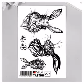 Татуировка на тело "Кролики" 10х15 см