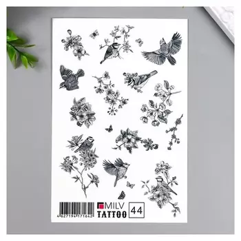 Татуировка на тело "Птички" 10х15 см