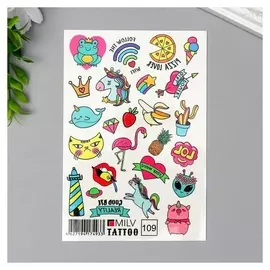 Татуировка на тело "Рисунки" 10х15 см