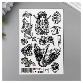 Татуировка на тело "Рок" 10х15 см