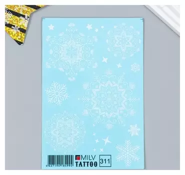 Татуировка на тело "Снежинки" 10х15 см