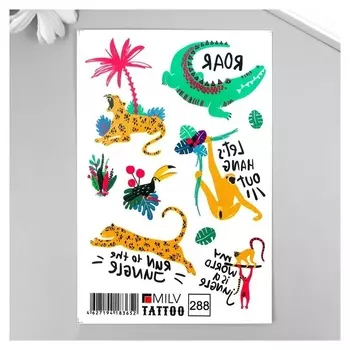 Татуировка на тело "Животные" 10х15 см