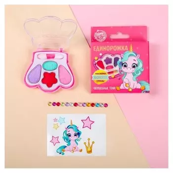 Тени детские Единорожка+наклейки, стразы