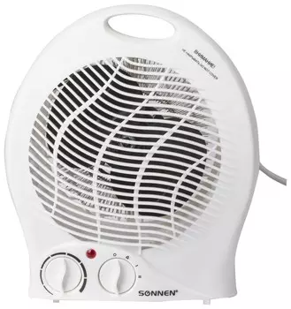 Тепловентилятор SONNEN F-200, 1000/2000 Вт, 2 режима работы, белый