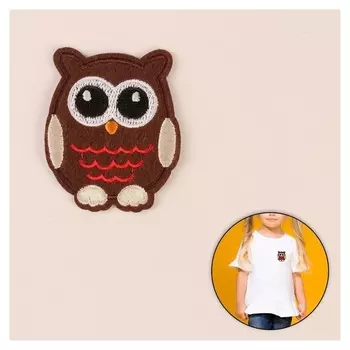 Термоаппликация «Сова», 6,5 × 5 см