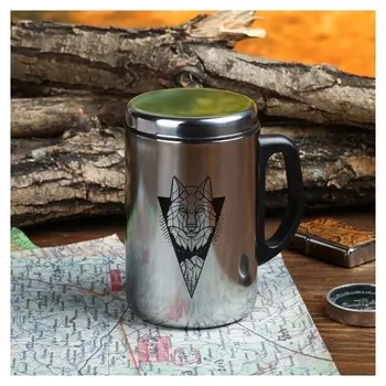 Термокружка «Волк», с крышкой