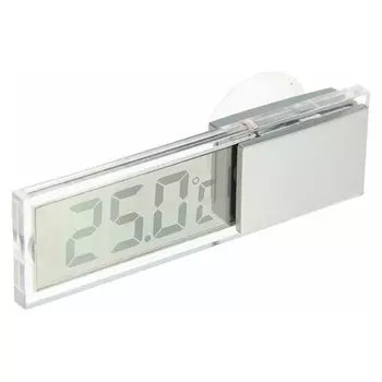 Термометр электронный на присоске прозрачный на батарейках, пластик