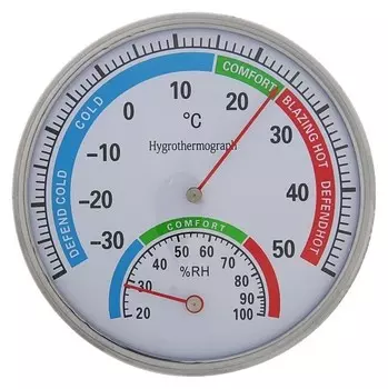 Термометр механический, с гигрометром, уличный, металл