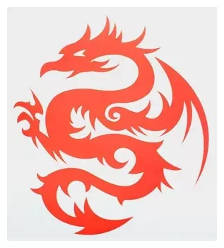 Термонаклейка дракон, цвет красный, набор 10 штук