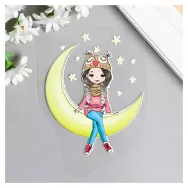 Термонаклейка "Малышка на месяце" 12х9,5 см