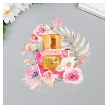 Термонаклейка "Парфюм. розовые пионы" 15х13,8 см