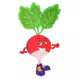 Термонаклейка редис, набор 10 штук