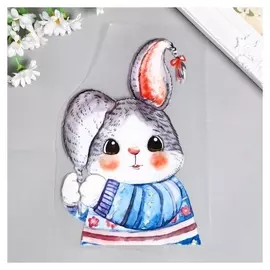 Термонаклейка "Заюшка с косичками" 23х15 см