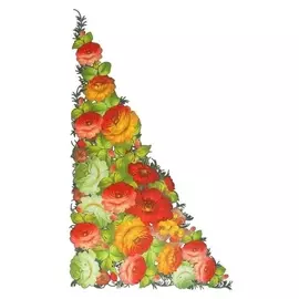 Термонаклейка жостово уголок левый, набор 10 штук