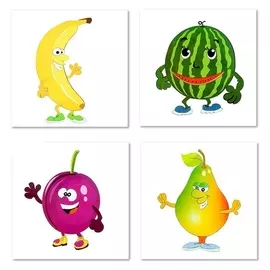 Термонаклейки "Фрукты", набор 4 штуки