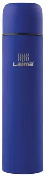 Термос Laima классический с узким горлом, 1 л, нержавеющая сталь, синий, 605124