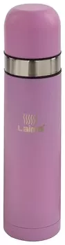 Термос Laima классический с узким горлом (2 чашки) 0,5 л, нержавеющая сталь, розовый, 605120