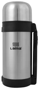 Термос Лайма классический с узким горлом, 1,2 л, нержавеющая сталь, пластиковая ручка