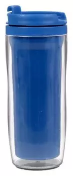 Термостакан под полиграфическую вставку, синий, 350 мл