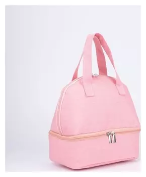 Термосумка, 2 отдела на молниях, цвет розовый
